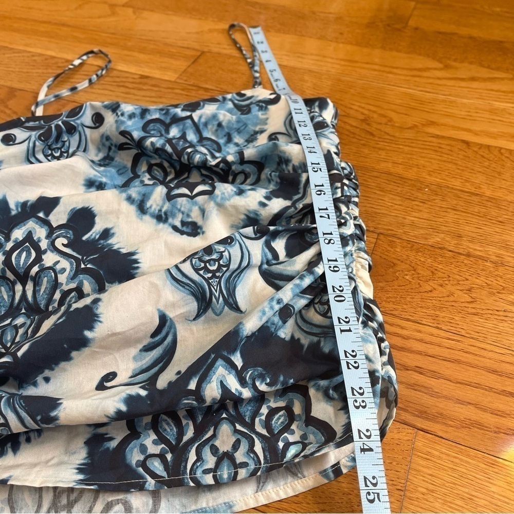 Zara Blue and White Floral Print Spaghetti Strap Tank - Picture 11 of 13